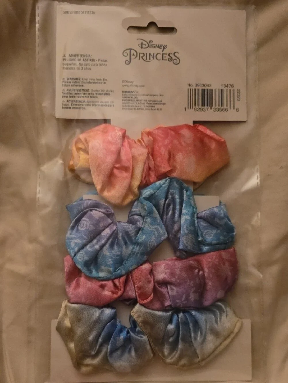 Disney Princess Pastel Scrunchie Set Of 4 New In Package